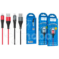 Кабель USB - Lightning Hoco X38 (2.4A, оплетка нейлон) Черный