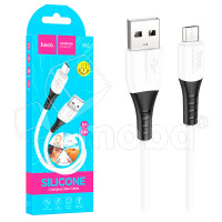 Кабель USB - MicroUSB Hoco X82 (2.4A, оплетка силикон, термостойкий) Белый