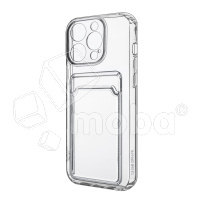 Чехол-накладка для iPhone 14 Pro Max (с защитой камеры, карманом для карт, прозрачный)