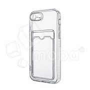 Чехол-накладка для iPhone 7/8/SE (2020)/SE (2022) (с защитой камеры, карманом для карт, прозрачный)