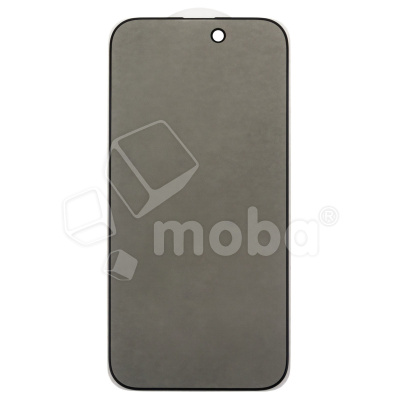 Защитное стекло "Антишпион" для iPhone 14 Pro Черный (Закалённое, полное покрытие)