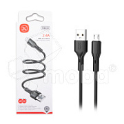 Кабель USB - MicroUSB XO NB230 (2.4A) Черный