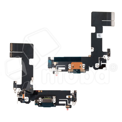Шлейф для iPhone 13 (A2635) на системный разъем/микрофон Черный - Премиум