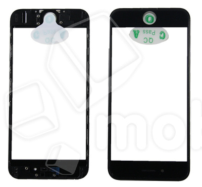 Стекло для переклейки iPhone 6 в сборе с рамкой и OCA пленкой Черный - OR (Mitsubishi)